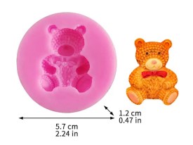 Molde silicona osito texturado con moño